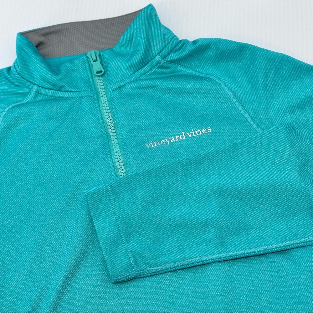Vineyard Vines Performance Boys 1/4 Zip Pullover Sweater - Size 7 Green